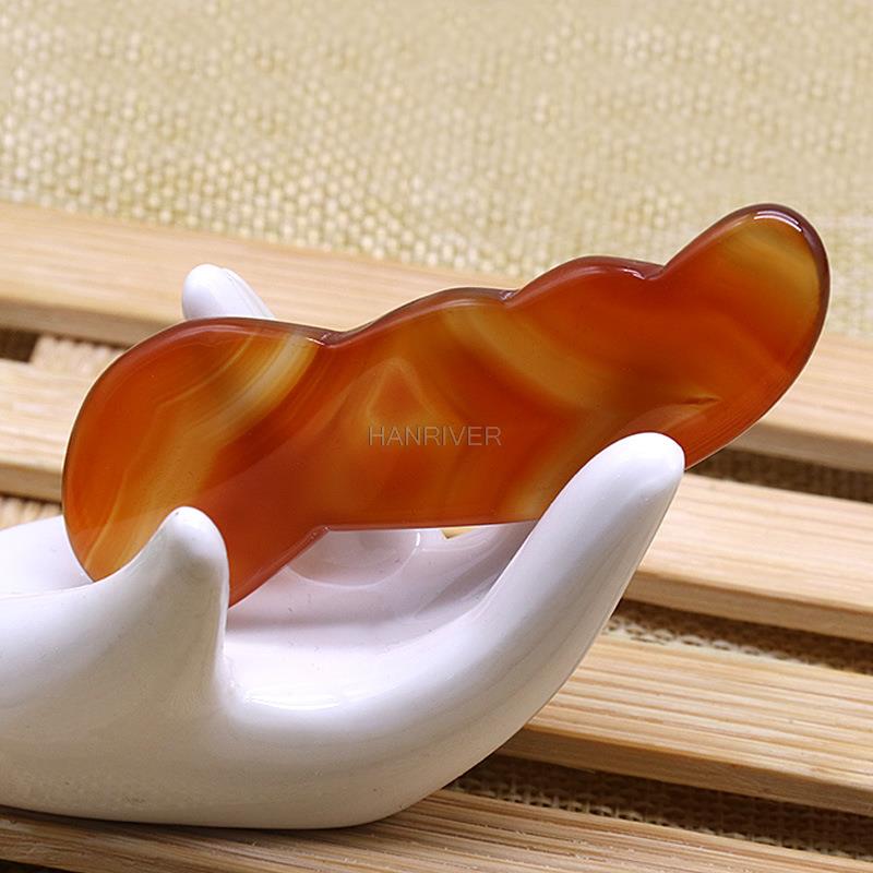 Gua Sha Tool Rose Quartz - Doğal Gül Kuvars Yeşim Guasha Kurulu