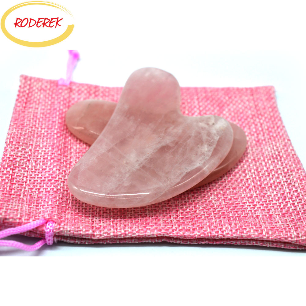 Gua Sha Tool Rose Quartz - Yeşim Guasha Plaka Doğal Gül Kuvars