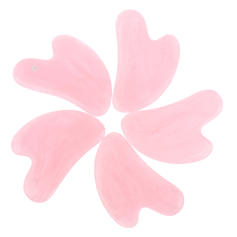 Gua Sha Tool Rose Quartz - 5 adet pembe doğal yeşim gül