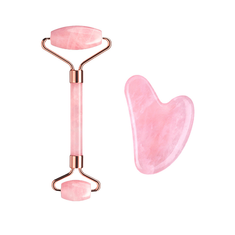 Gua Sha Tool Rose Quartz - Gül Kuvars Yüz Rolleri Gua Sha