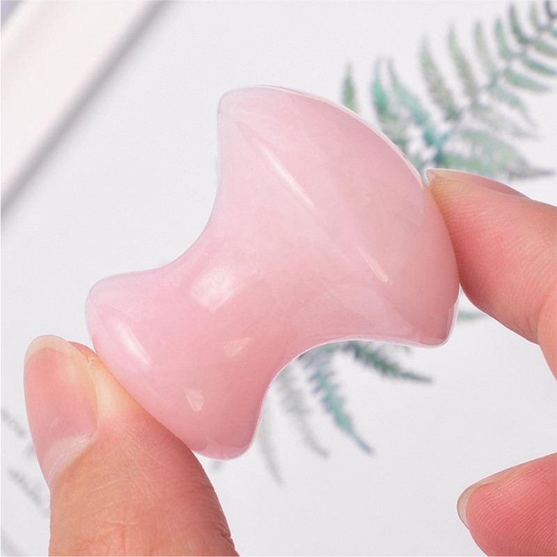 Gua Sha Tool Rose Quartz - 1 adet Mantar Şekli Guasha Yüz