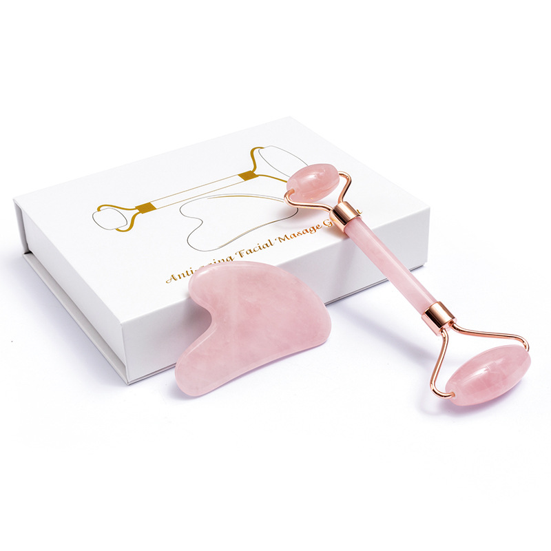 Doğal gül kuvars yeşim rulo Gu - Gua Sha Tool Rose Quartz incelemesi ve fiyatı