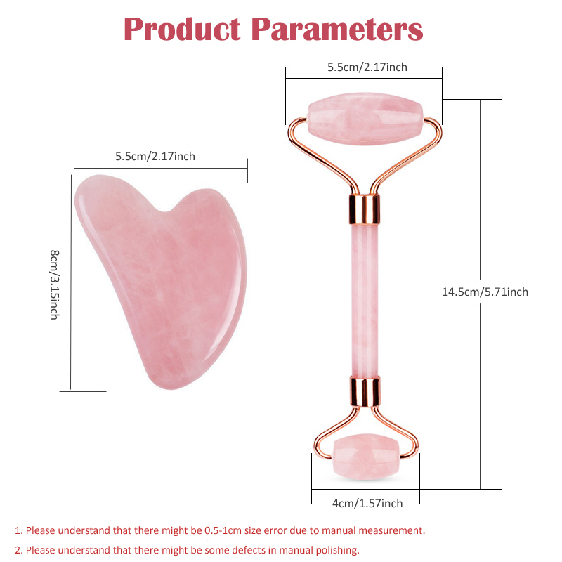 Doğal gül kuvars yeşim rulo Gu - Gua Sha Tool Rose Quartz incelemesi ve fiyatı