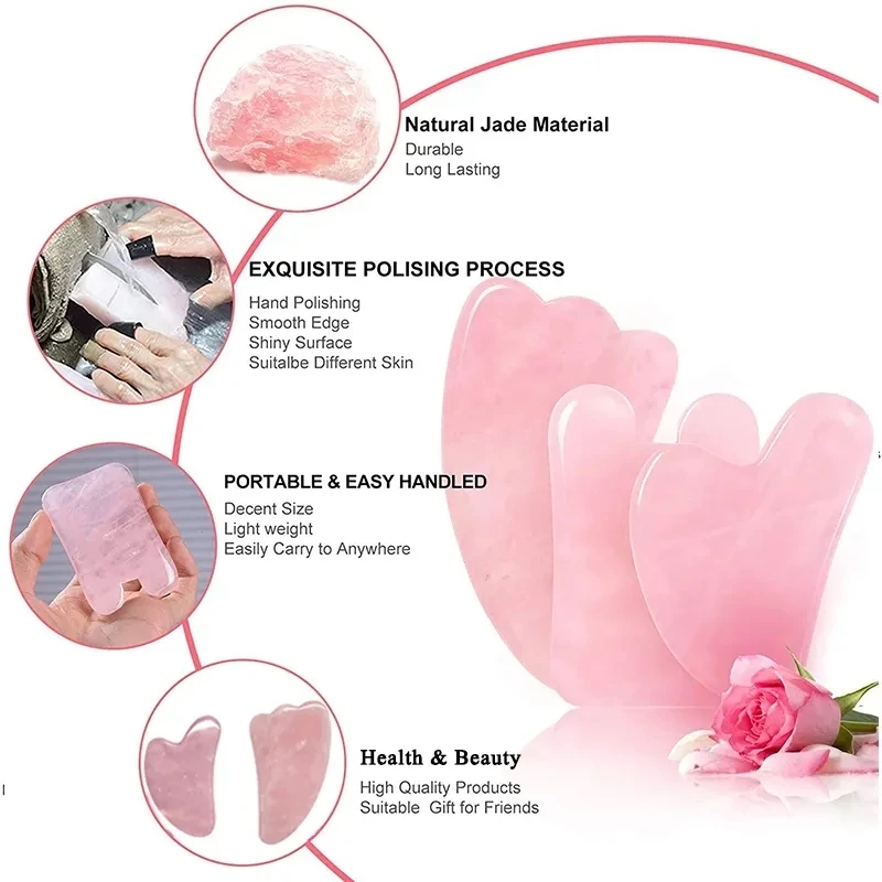 Gül Kuvars Gua Sha Kurulu Doğa - Gua Sha Tool Rose Quartz incelemesi ve fiyatı