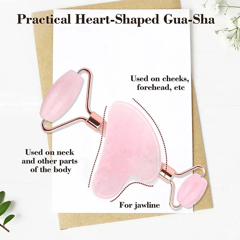 Gül Kuvars Doğal Yeşim Rulo Ma - Gua Sha Tool Rose Quartz incelemesi ve fiyatı