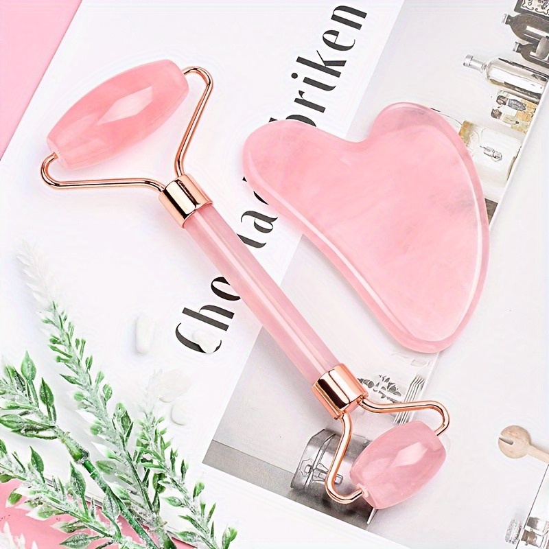 Yeni 2 Adet Gua Sha Yüz Taşı Y - Gua Sha Tool Rose Quartz incelemesi ve fiyatı